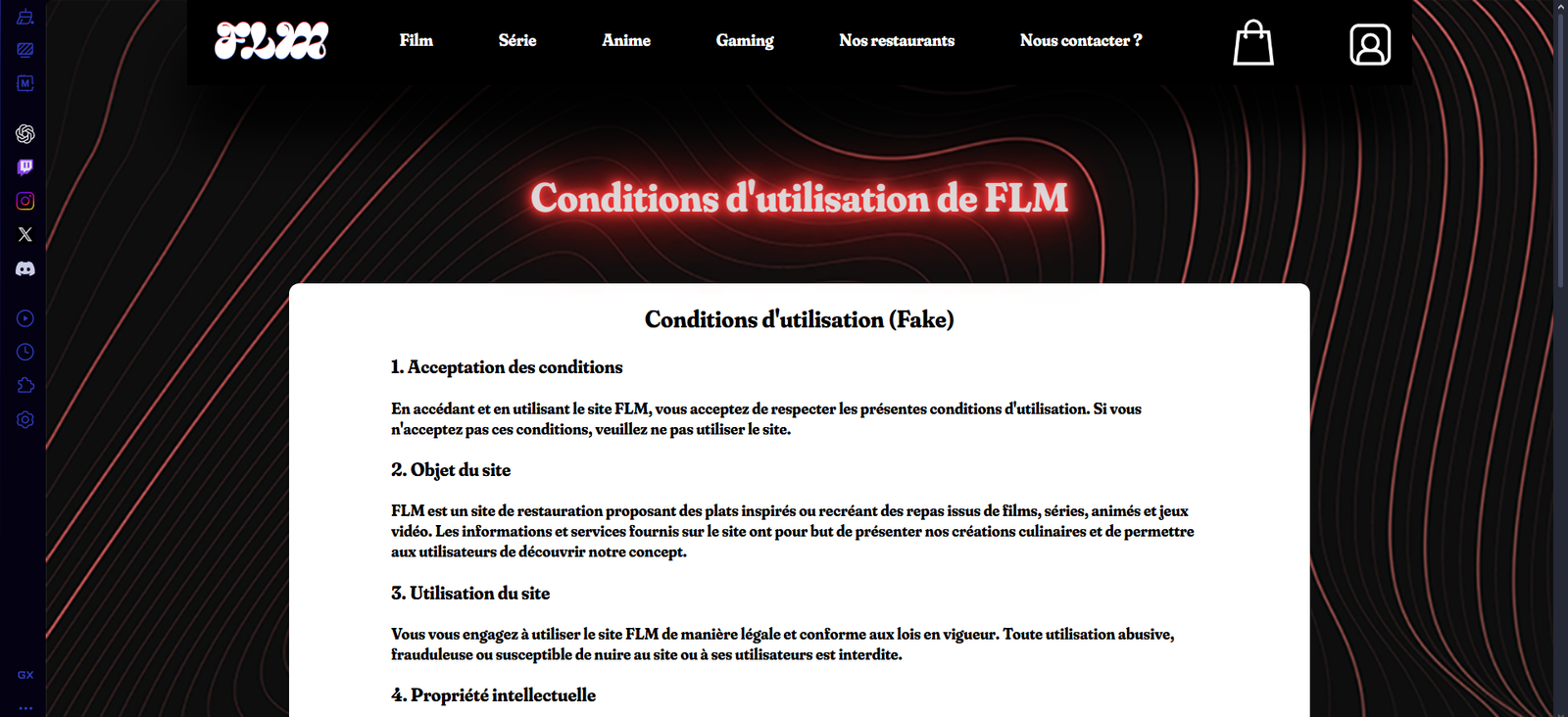 Conditions d'utilisation