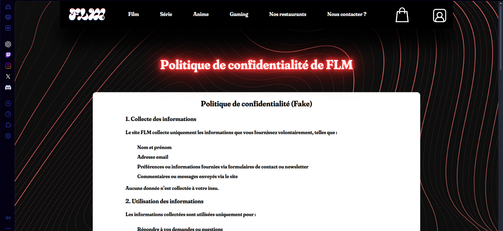 Politique de confidentialité